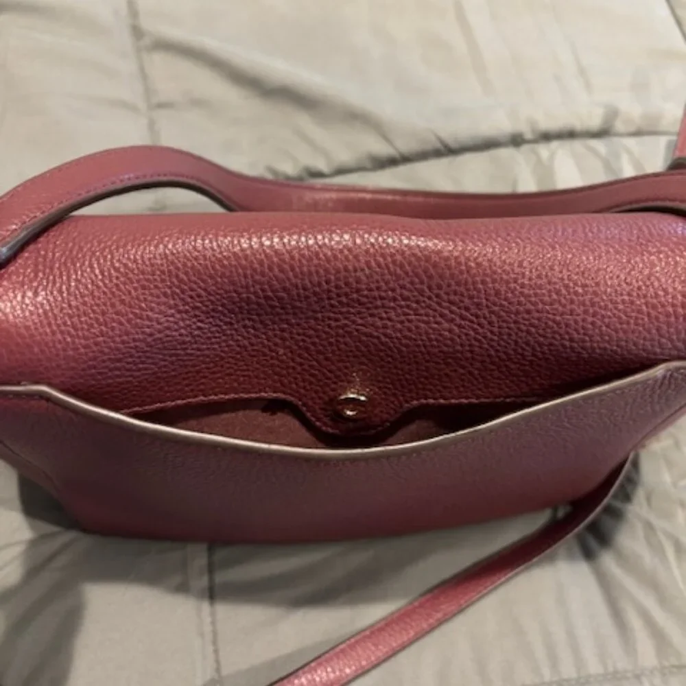 Kate Spade Burgundy Medium Flap Shoulder Bag with Adjustable Strap - Picture 7 of 10
